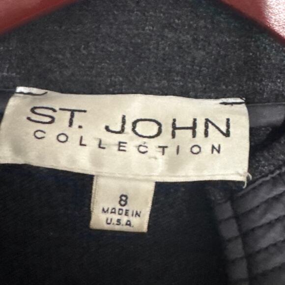 St. John Collection Women’s Cardigan Dark Gray Signature Knit Designer Luxury 8 - Picture 8 of 9